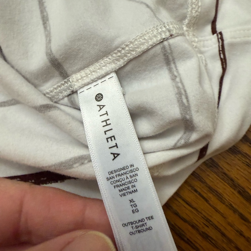 Athleta White and Brown Tee - Picture 3 of 4